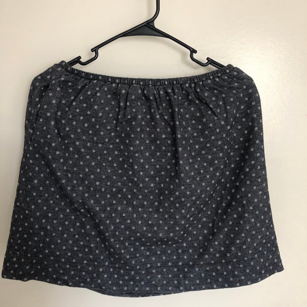 Loft Gray Chambray and Polka Dot Skirt